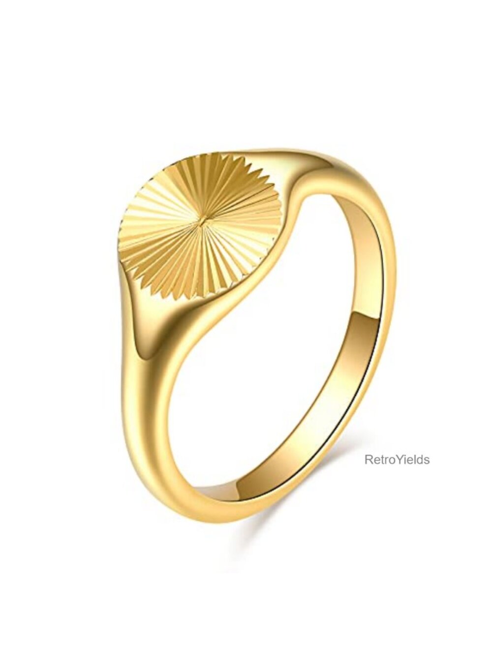 14K Gold High Polished Stainless Steel Stackable Rings Women Classic